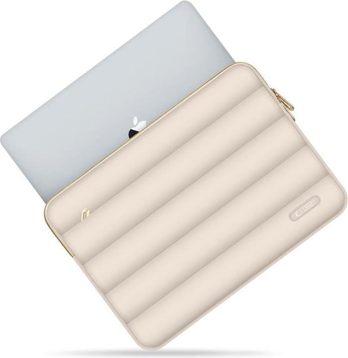 Actual product image Tech-Protect Puffy Laptop Sleeve 13-14" mit Zubehörtasche - Beige (14")