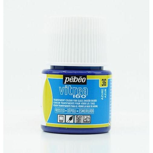 Thumbnail - Pebeo, Künstlerfarbe + Bastelfarbe, Vitrea 160 Mattefarben (Azur, 45 ml)