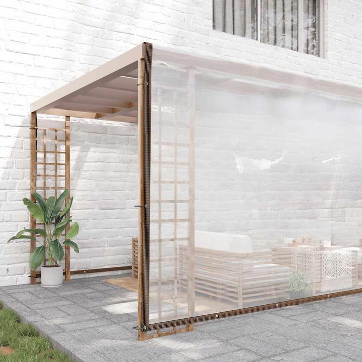 Actual product image VidaXL Transparent tarpaulin with eyelets 8x12 m polyethylene transparent tarpaulin
