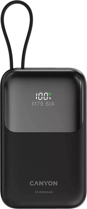 Image du produit Canyon Banque d'alimentation banque d'alimentation OnPower 101 câble intégré 10000 mAh PD22.5W Noir (10000 mAh)