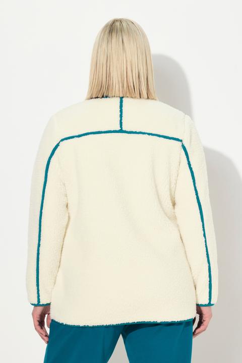 Produktbild Ulla Popken Teddy-Fleecejacke, Stehkragen, 2-Wege-Zipper (56)
