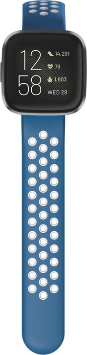 Produktbild Hama 00086227 Smartwatch-Zubehör Band Blau (Silikon, Rostfreier Stahl, Versa 2, Versa Lite, Versa)