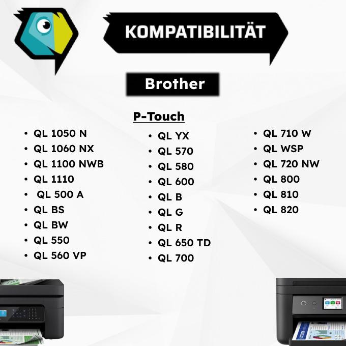 Image du produit Inkadoo Compatible avec Brother DK-22223 Etiquette, blanche, compatible avec Brother P-Touch QL 1050