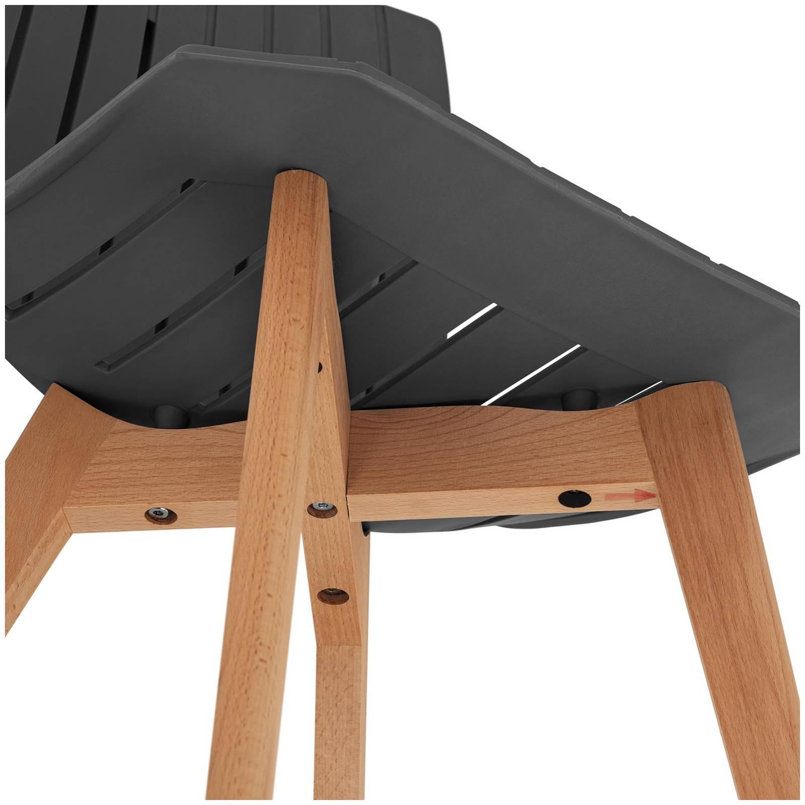 Thumbnail - Fromm & Starck, Stühle, Stuhl 2er Set bis 150 kg Lehnstuhl Kunststoff Holzbeine Buche grau Designstuhl