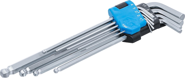 Actual product image BGS L-Type Wrench Set extra long internal Hexagon / internal Hexagon with Ball Head 1.5 - 10 mm 9 pcs.