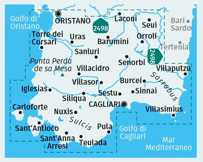 Actual product image KOMPASS Hiking Map Set 2499 Sardinia