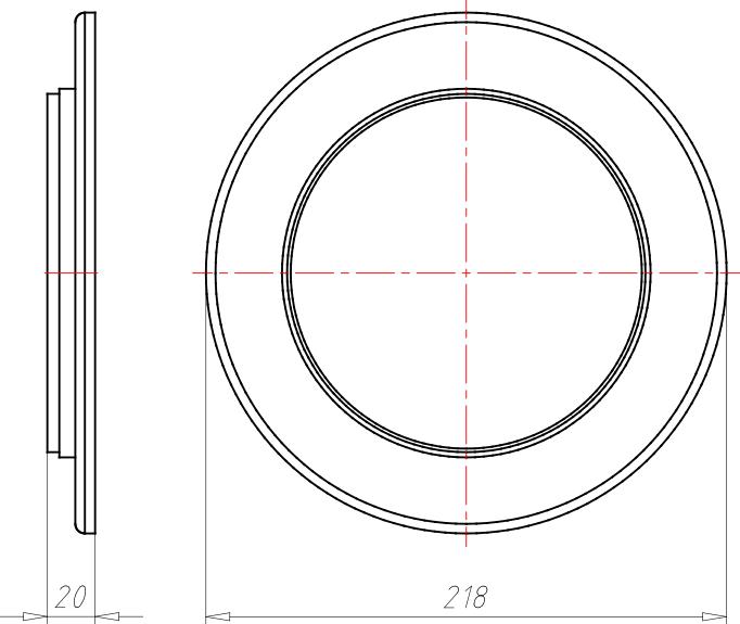 Actual product image Kaiser KAI 1282-04 Installation housing HaloX 180 front part ceiling outlet D145mm for in-situ concrete