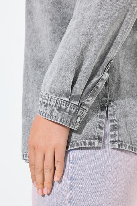 Actual product image Ulla Popken Denim Long Sleeve Button Down Shirt (58, 60)