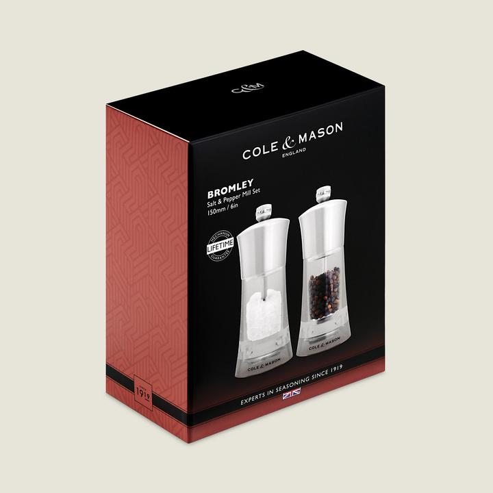 Image du produit Cole & Mason Pfeffer-Salzmühlen Set Bromley Acryl SS 15x6x6 cm (Sel, Poivre)