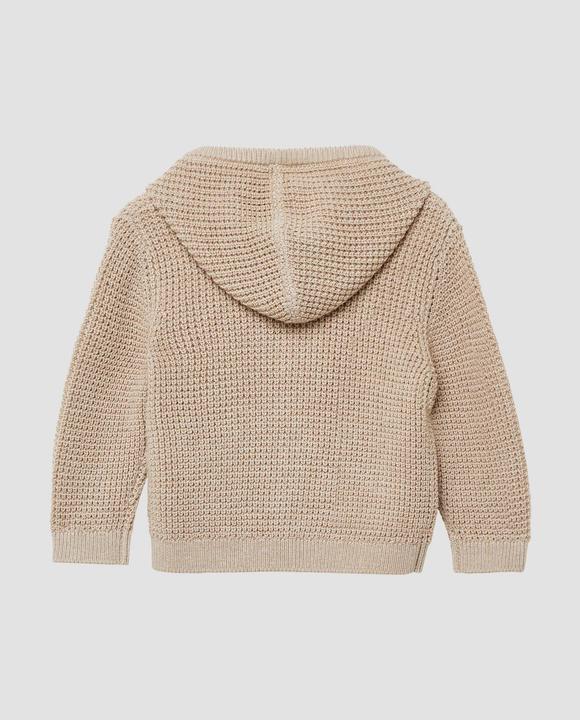 Produktbild s.Oliver Strickjacke Strickcardigan aus Baumwollmix mit Kapuze und Patch (92)