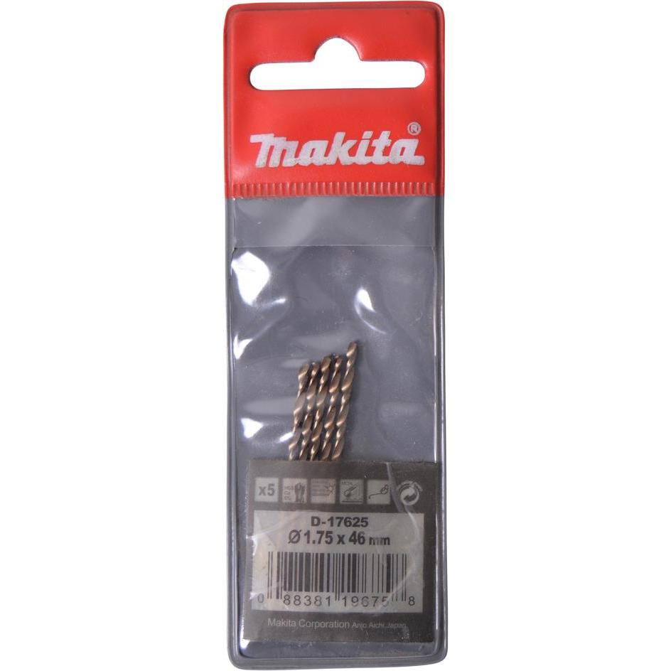Thumbnail - Makita, Bohrereinsatz, Bohrer HSS-CO 1.75x46mm 5Stk (1.75 Millimeter)