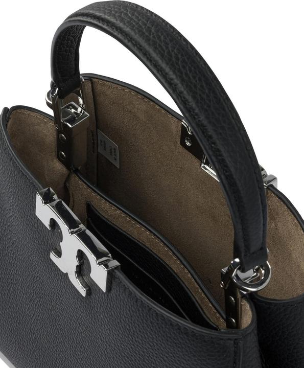 Actual product image Tory Burch eleanor mini satchel in hammered leather black