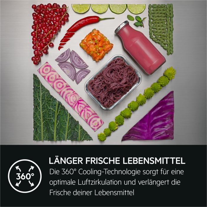 Actual product image AEG RCB736D2MX Freestanding fridge-freezer / Series 8000 with Cooling 360° / 2010 mm / Freezer (366 l)