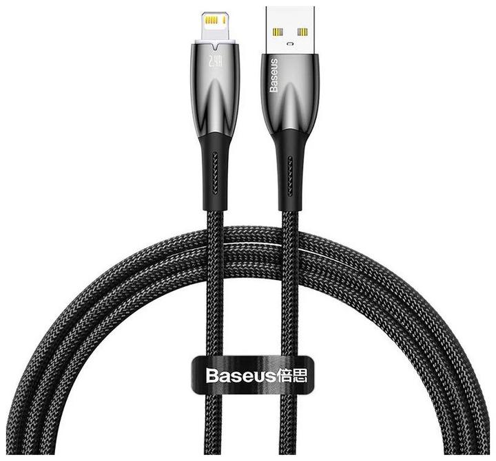 Actual product image Baseus USB cable for Lightning Glimmer Series, 2.4A, 1m (Black) (1 m)