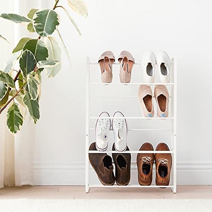 Actual product image Yamazaki 4-tier narrow FRAME shoe rack (53 x 17.5 x 80 cm)