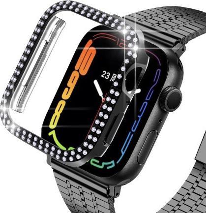 Immagine prodotto Cover-Discount Apple Watch 45mm - Custodia protettiva con strass glitterati nera