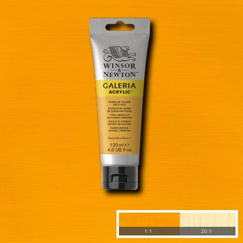 Actual product image Winsor & Newton Galeria Acrylic 120Ml Cadmium Yellow Deep Hue 115 (Cadmium Yellow Deep Hue 115, 120 ml)