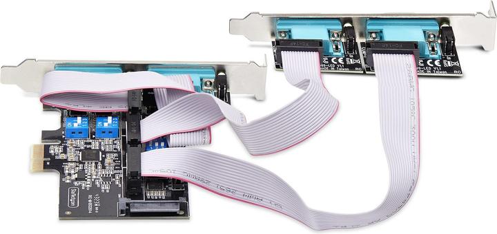 Produktbild StarTech com PS74ADF-SERIAL-CARD, PCIe, Seriell, RS-232/422/485, Schwarz, Aktivität, ASIX - AX99100