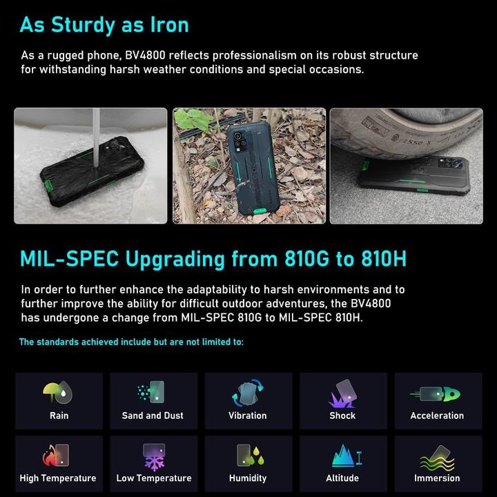 Produktbild Blackview BV4800 (Double Sim - 6.56" - 64 Go, 3 Go RAM) Vert (64 GB, Vert, 6.56", Dual SIM, 4G)