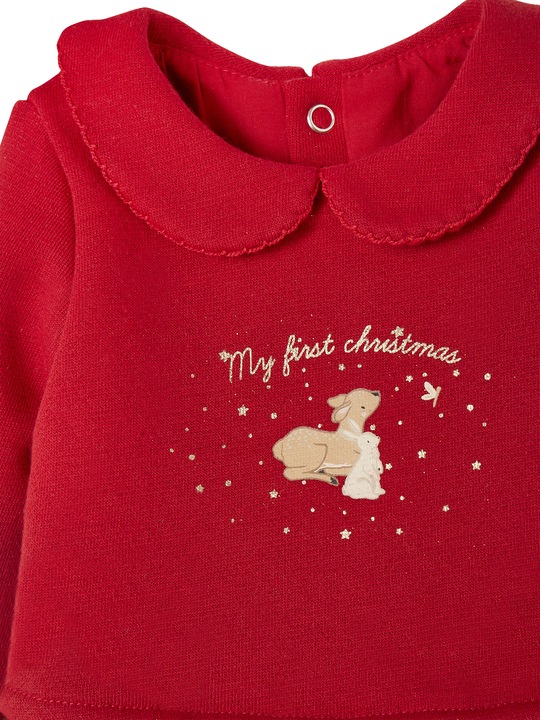 Image du produit Vertbaudet Ensemble de Noël pour bébé : robe, serre-tête & collants (74)