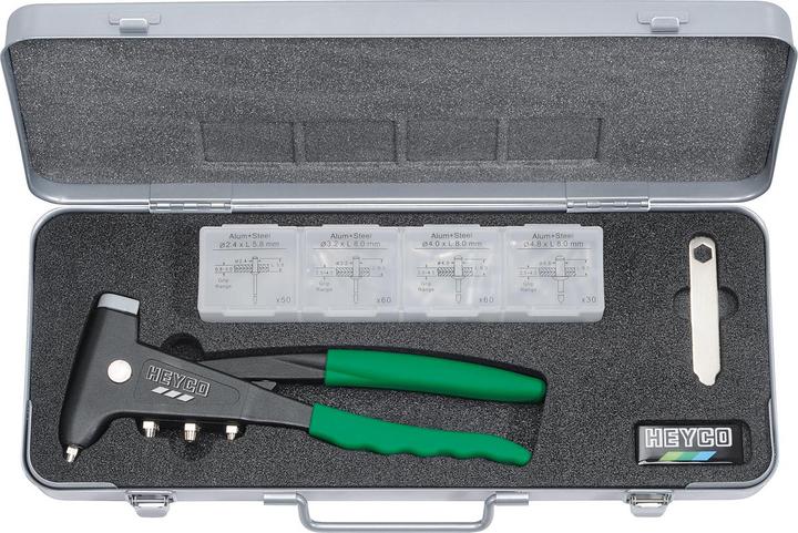 HEYCO Blind Rivet Pliers Set in Metal Box 250 mm (250 mm)