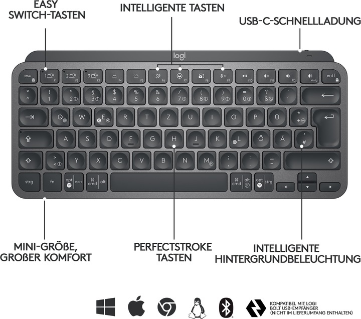 Productafbeelding Logitech MX-toetsen Mini (NL, Draadloze)