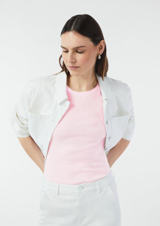 Actual product image Comma Strickpullover Kurzärmeliger Feinsrickpullover mit Rollsaum (34)