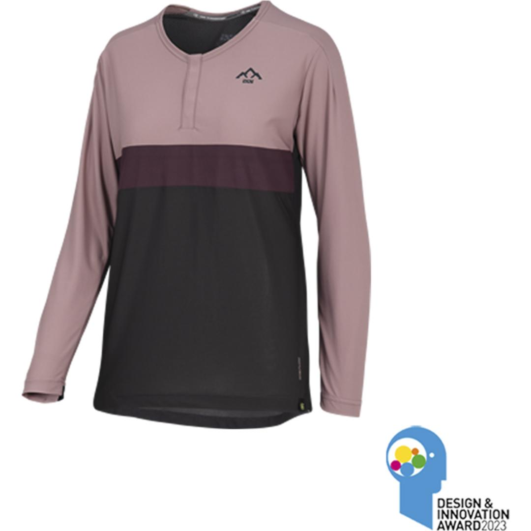 iXS, Damen, Velotrikot, Women"s Flow XTG long Sleeve Henley (42), Violett, Grau, 42
