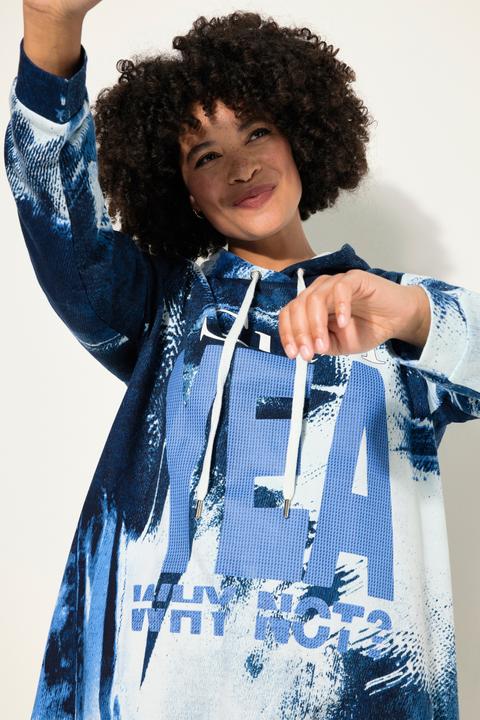 Image du produit Angel of Style Hoodie, Jeans-Druck, Kapuze, gerundeter Saum (44, 46)