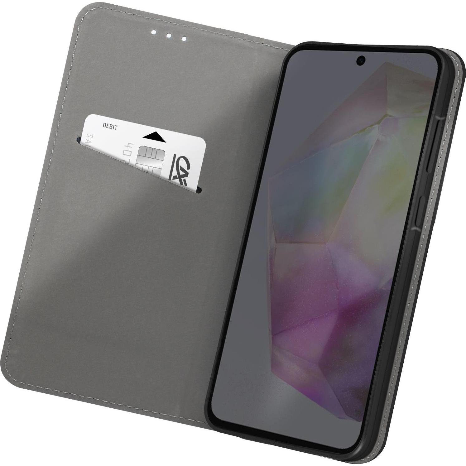 Akashi Handyhülle aus Kunstleder, Aka Kollektion Series (Samsung Galaxy A35), Smartphone Hülle, Schwarz