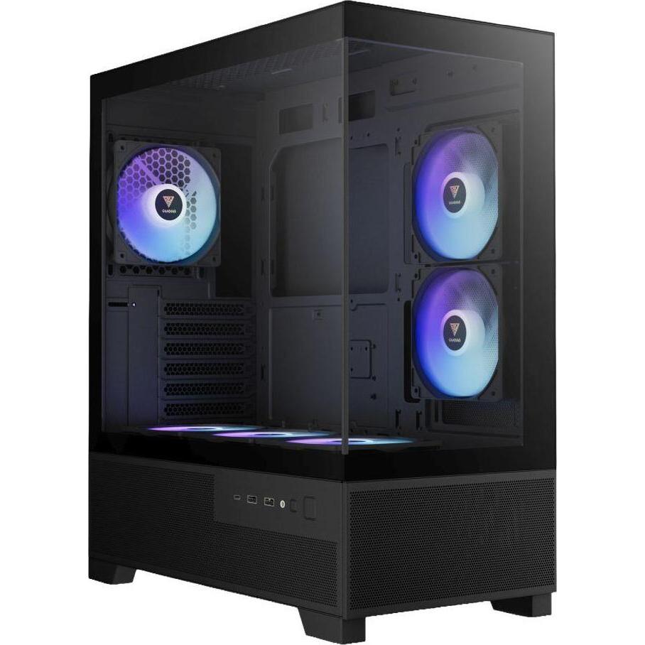 Gamdias Boitier Moyen Tour ATX Aura GC12 RGB avec panneau vitré (Noir) (ATX), Case PC, Nero