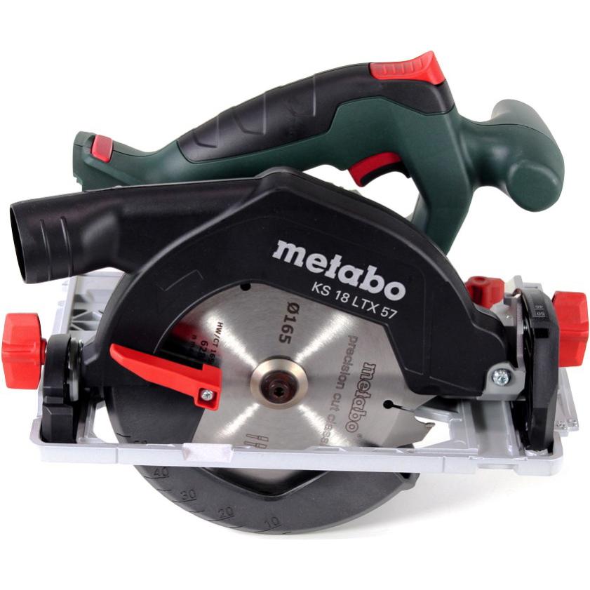 Metabo, Handkreissäge, KS 18 LTX 57 Akku Handkreissäge 18 V 165 x 20 mm ( 601857840 ) + 1x Akku 10,0 Ah + MetaLoc -
