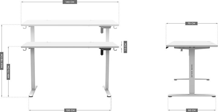 Produktbild Mark Adler Biurko elektryczne MA-Leader 7.4 White