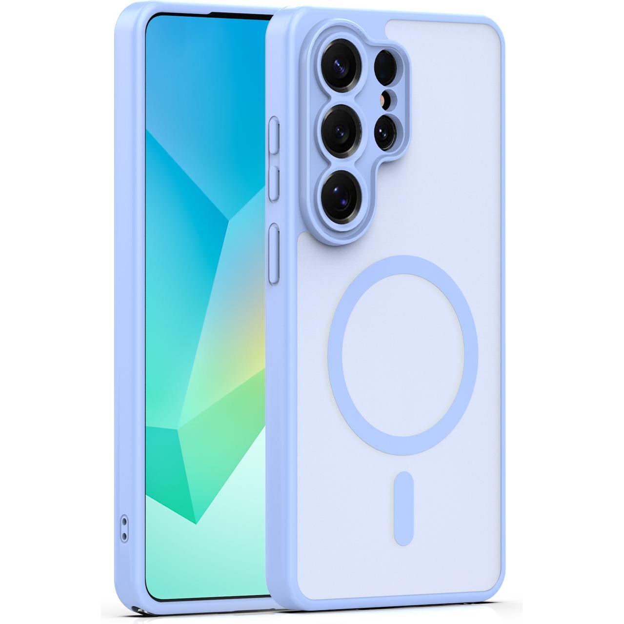 OEM Mag Matt case for Samsung S25 Ultra light blue (Samsung Galaxy S25 Ultra), Cover smartphone, Blu