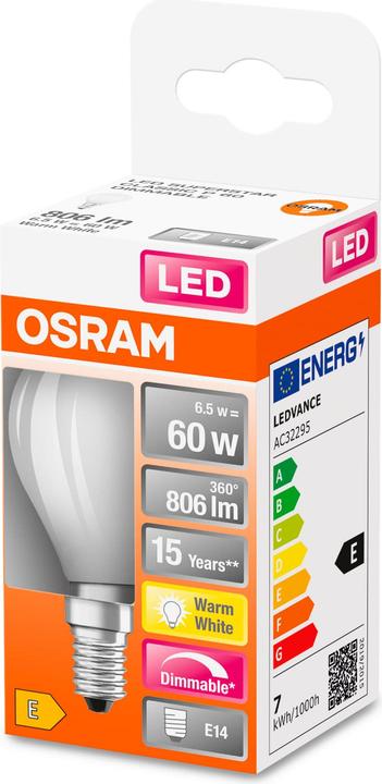Actual product image Osram Superstar Classic P (E14, 6.50 W, 806 lm, 1 x, E)