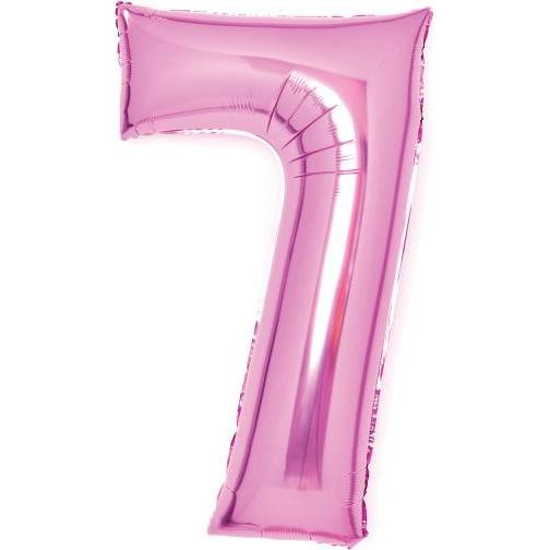 Amscan Folienballon pink, 66cm, Nummer 7