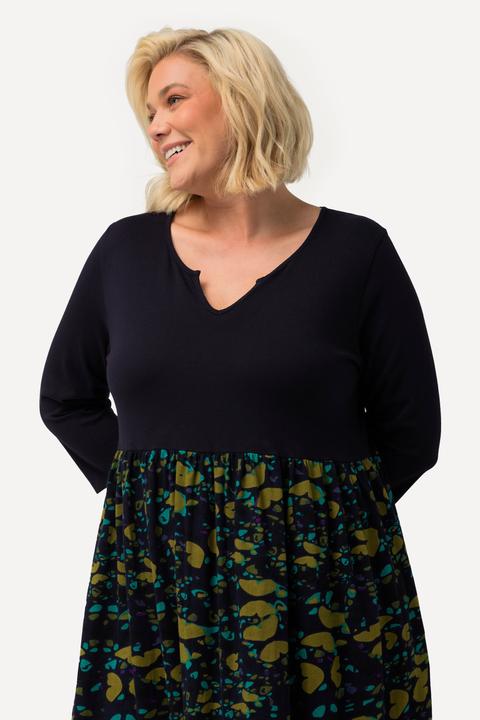 Actual product image Ulla Popken Butterfly Print Hem Empire A-line Pocket Knit Dress (54)