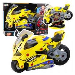 [n]fibrecare 2-in-1 DIY-Werkstattbeleuchtung, Soundeffekte, Rauch, Motorrad, Gelb, 43 cm