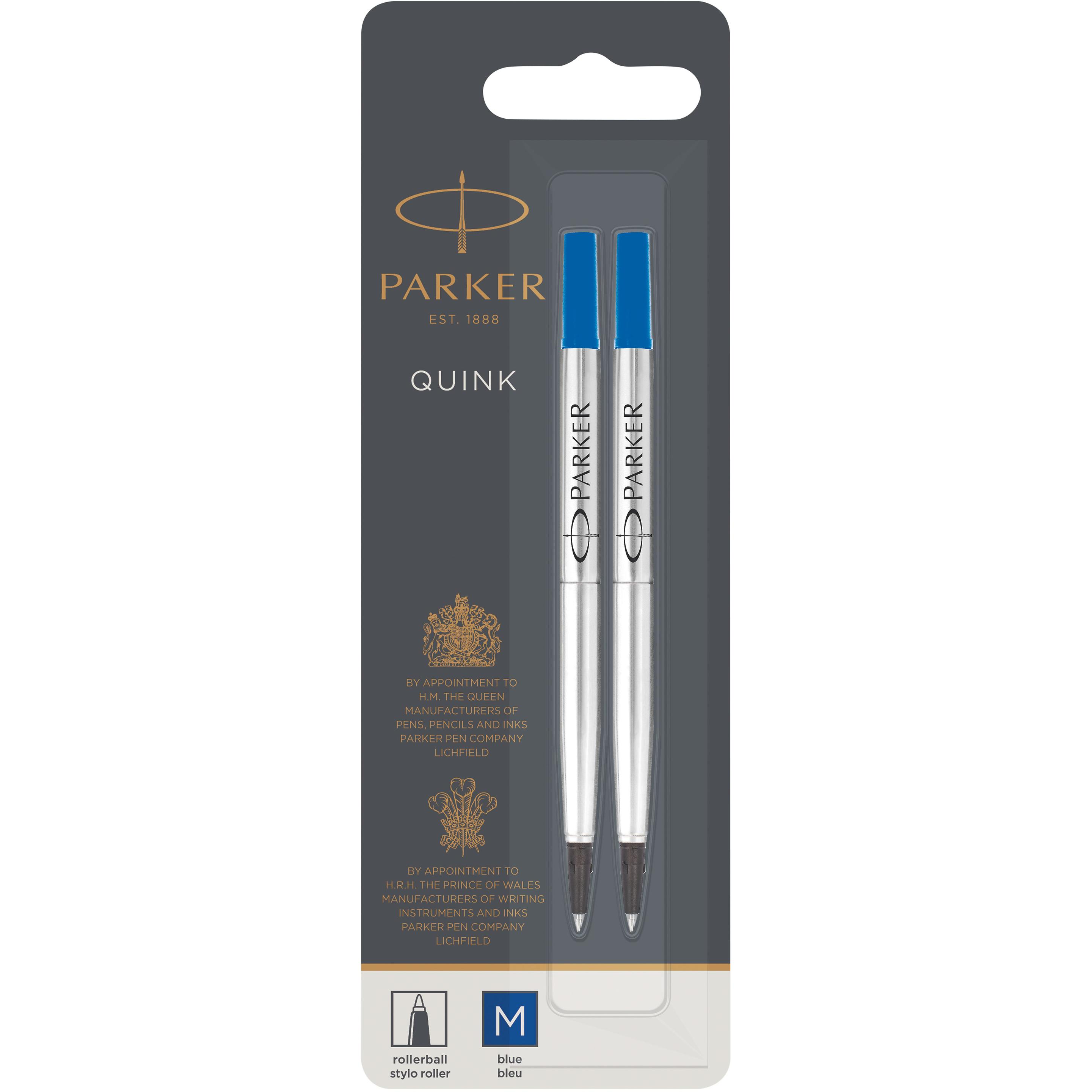 Parker Pen, Ersatzpatrone, Quinkflow Mine Rollerball (Ersatzmine, Blau, 0.70 mm)