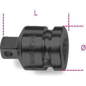 BETA, Chiave a bussola + esagonale, 007280810 Reduzierkappe 3/4" auf 1/2" 58 mm (3/4")