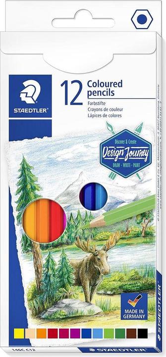 Produktbild Staedtler Farbstift (Rot, Gelb, Orange, Blau, Lichtblau, Bordeauxrot, Pfirsisc, 12 x)
