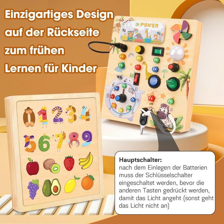 Image du produit Milfech Montessori Busy Board mit LED-Lichtschalter