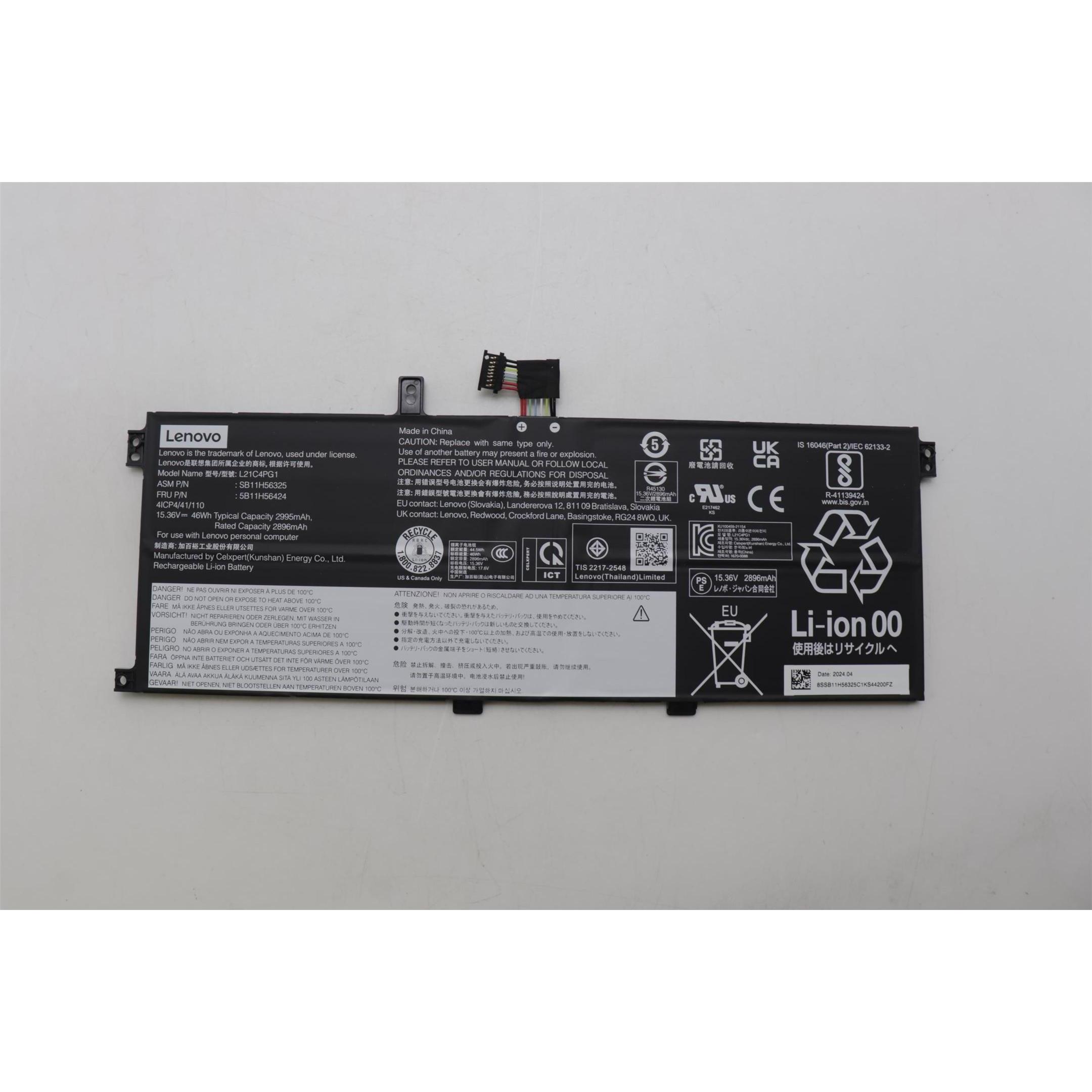 Lenovo BATTERY Internal, 4c 46Wh (4 Zellen), Notebook Akku