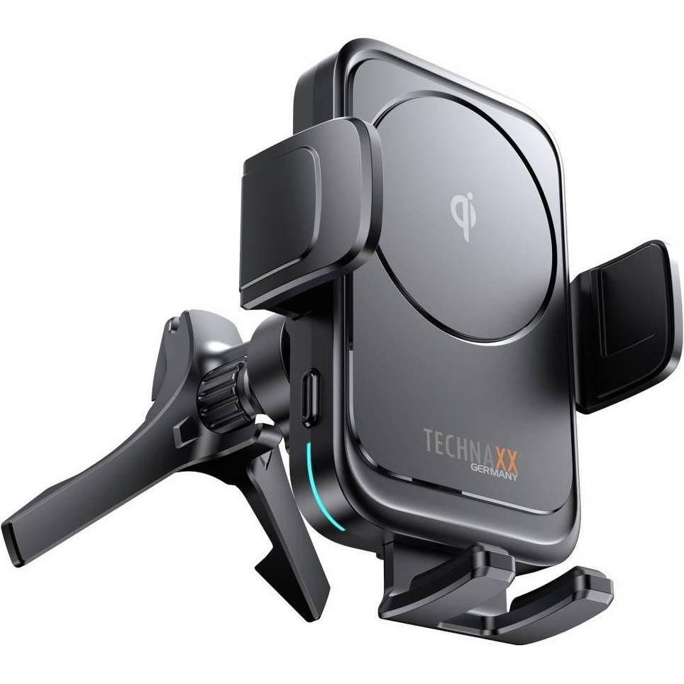 Thumbnail - Technaxx Kfz-Smartphone-Halterung, Qi-kompatibel, 15 Watt, Smartphone Halterung, Schwarz