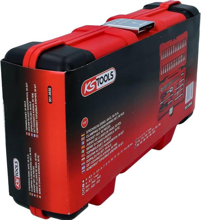 Immagine prodotto KS Tools Set di bussole da 1/4", 50 pezzi, Trazione laterale (1/4")