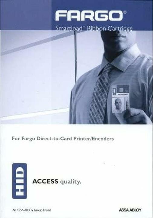 HID FARGO YMCKO Cartridge w/Cleaning Roller: Full-color ribbon