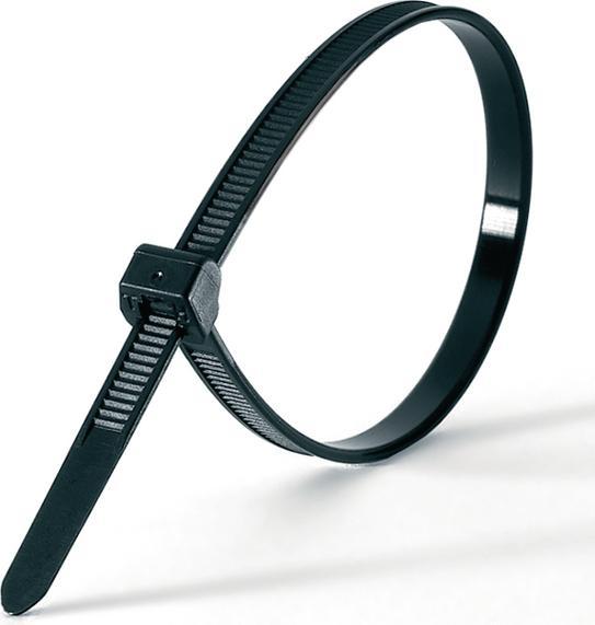 Actual product image HellermannTyton Cable tie ribbed Nat (Plastic cable ties, 385 mm, 100 pcs.)