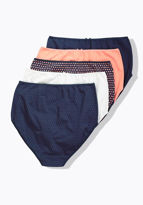 Produktbild Ulla Popken Maxislips, 5er-Pack, Punkte/einfarbig (42, 44)