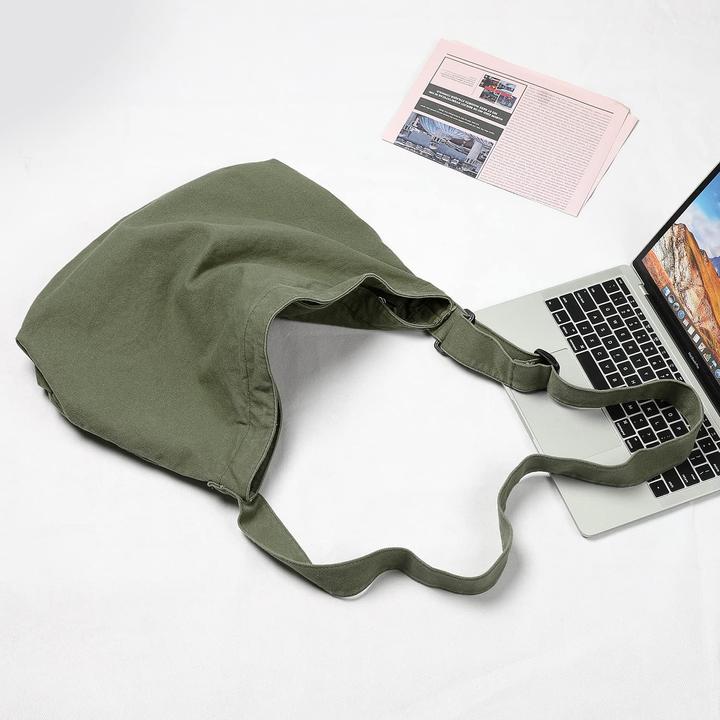 Produktbild Only-Bags.Store Canvas Umhängetasche, Canvas Crossbody Bag Grosse Umhängetasche mit verstellbarem Riemen