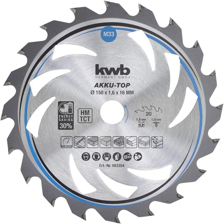 Produktbild kwb Kreissägeblatt Hartmetall Ø 150 x 16 mm